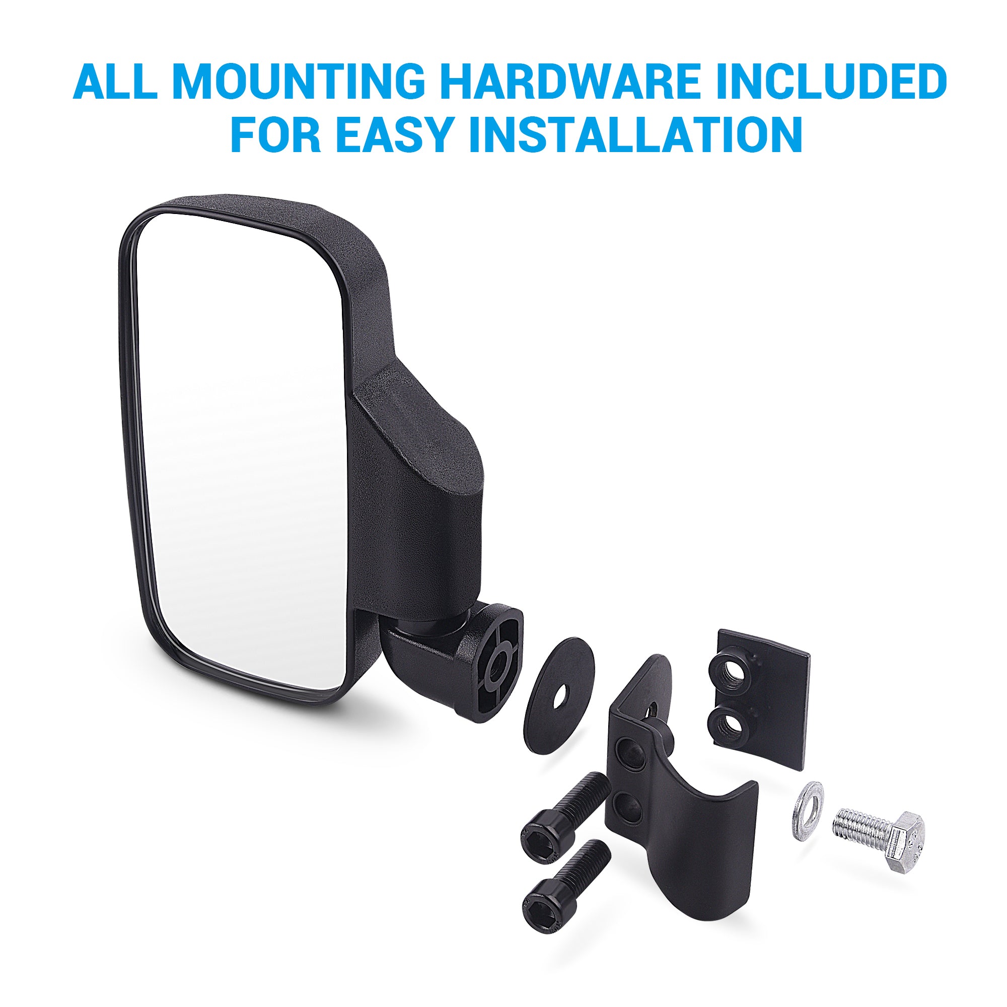 UTV Side Mirrors - Adjustable Break-away Rear View Convex Mirror with Splash-proof Lens fits Polaris Ranger Can-Am Defender