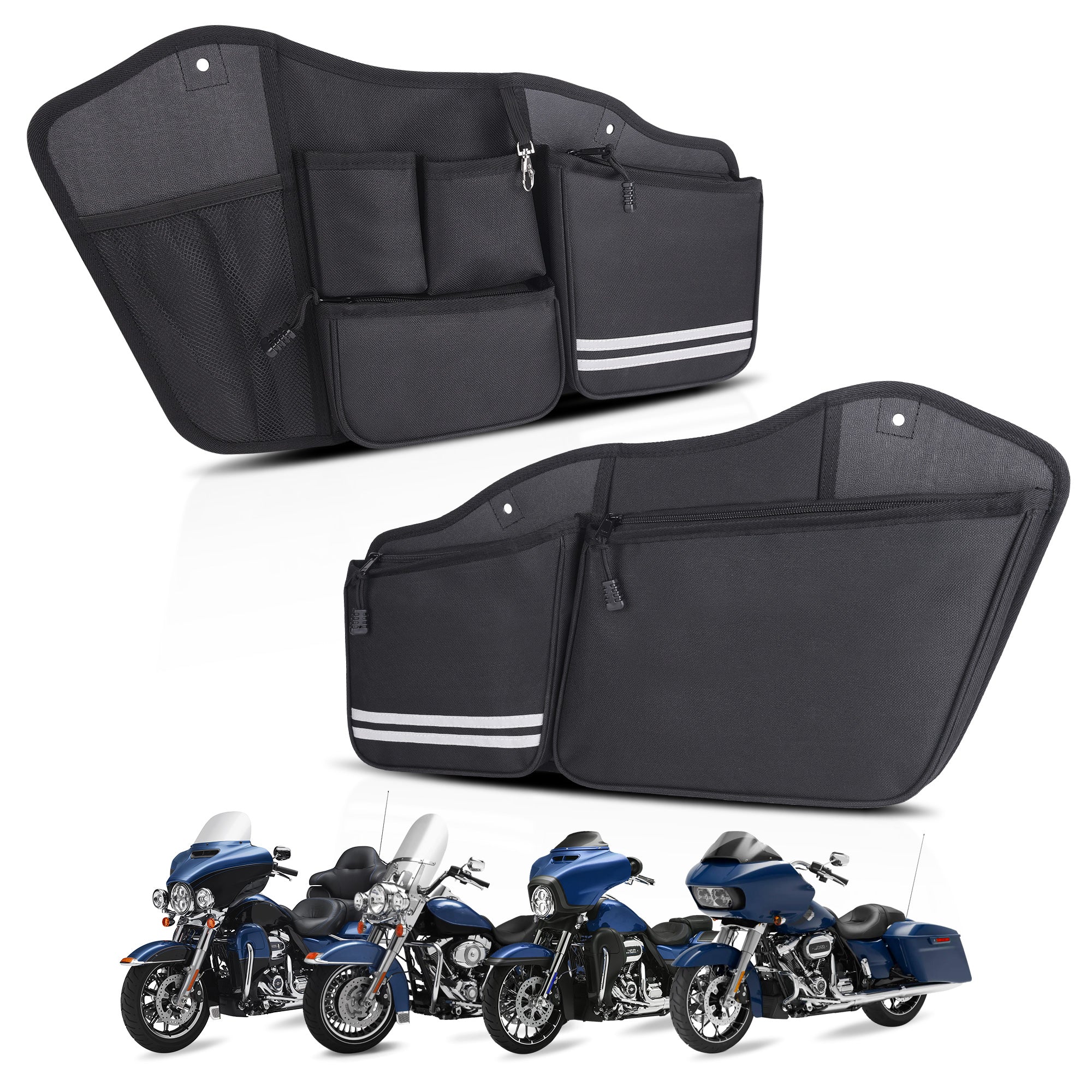 Saddle Bags Organizers Saddlebag Side Storage Bag for 2014-2020 Street Glide Road King Road Glide Electra Glide, 2 pack