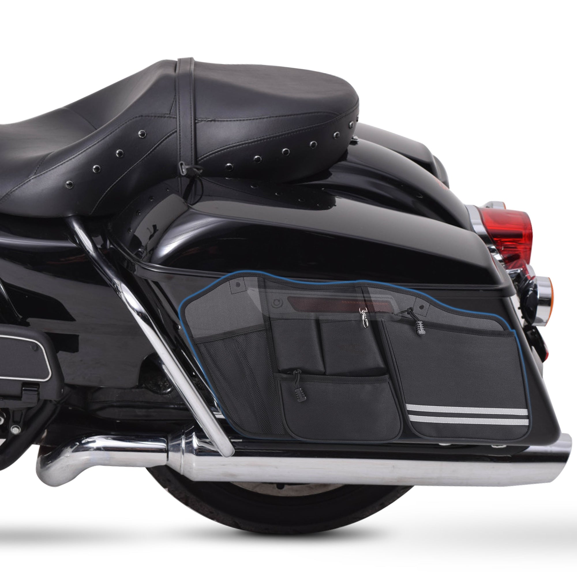 Saddle Bags Organizers Saddlebag Side Storage Bag for 2014-2020 Street Glide Road King Road Glide Electra Glide, 2 pack