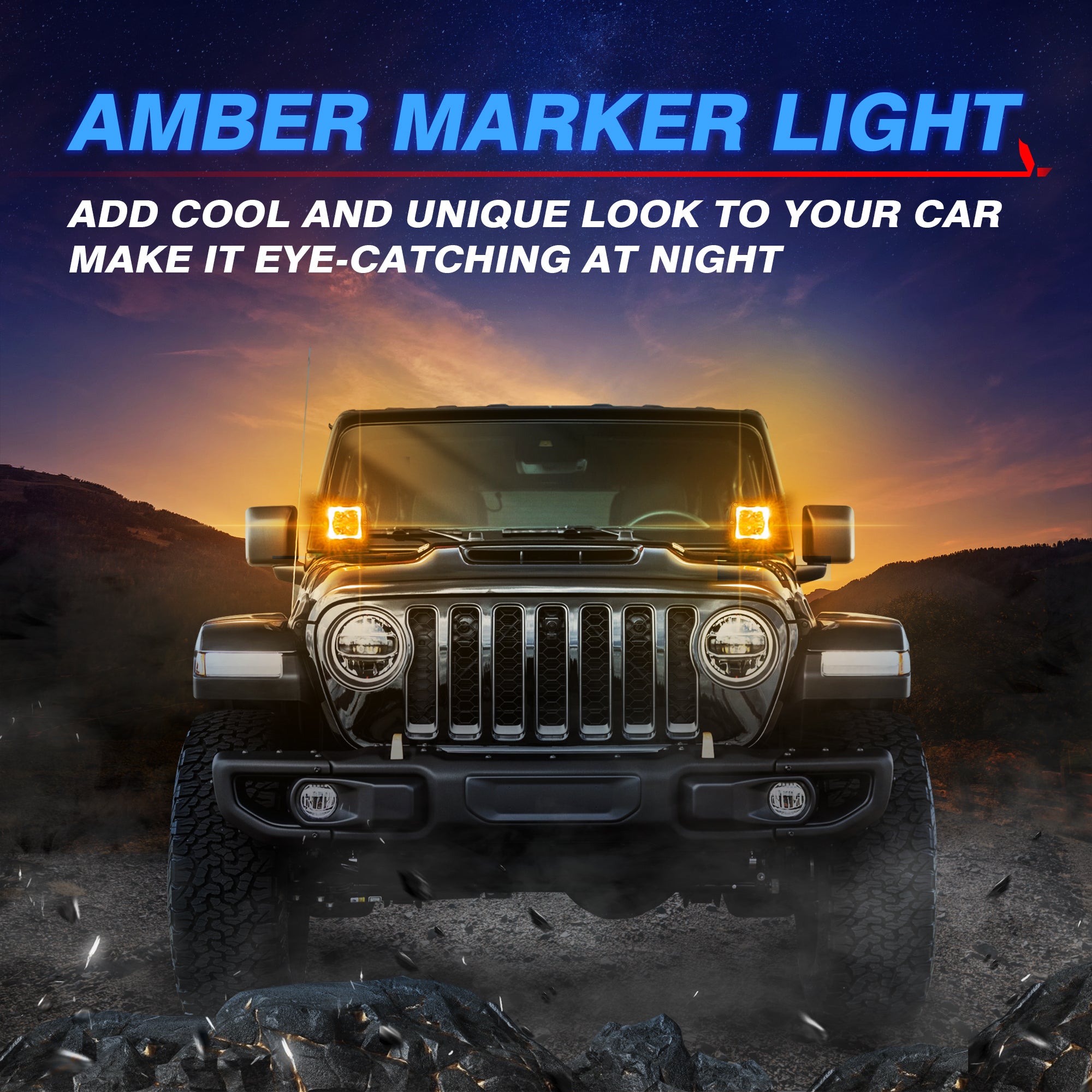 S1 Amber LED Pods Light - 3 Inch 20W Off Road Combo Driving Lights (2PCS)