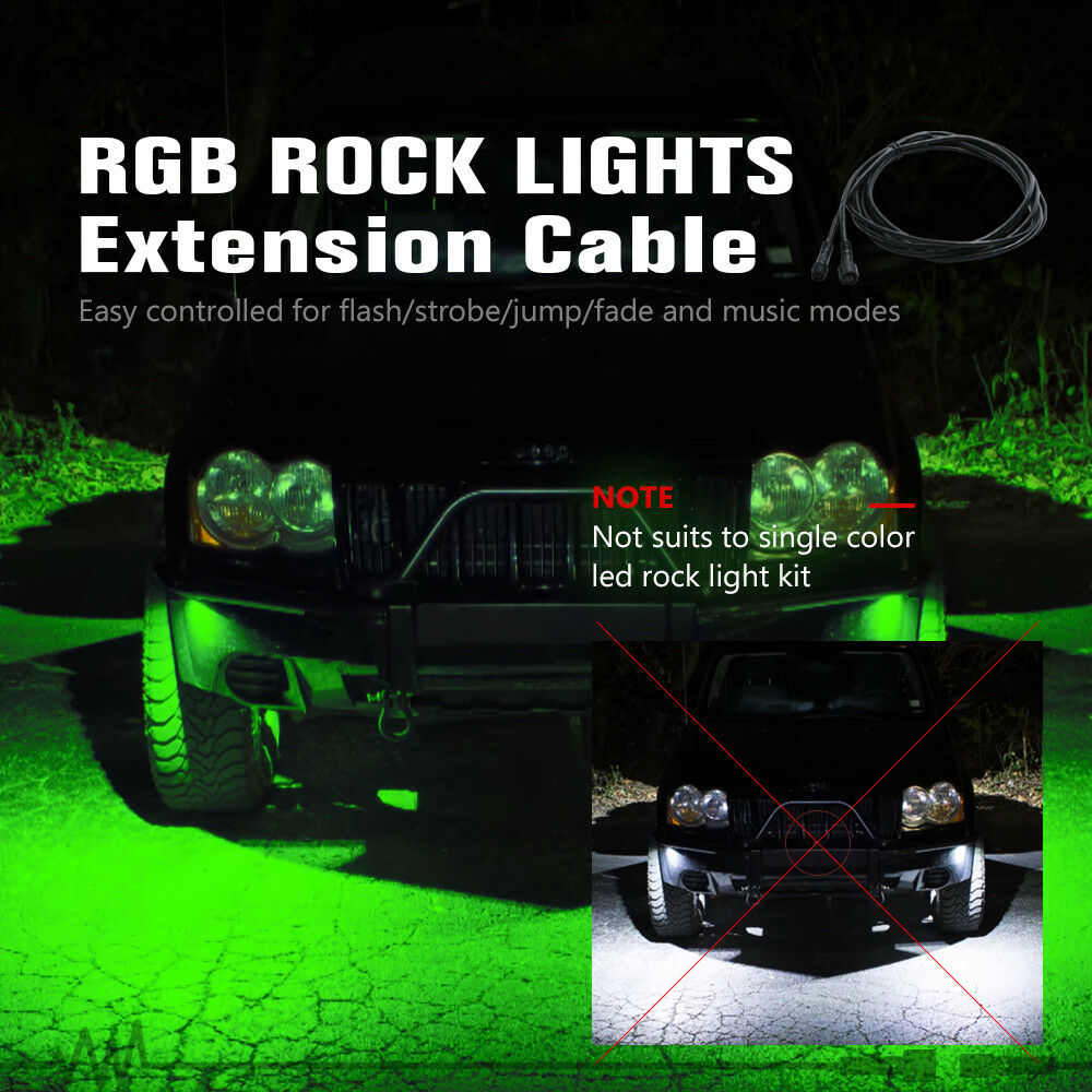 10FT Extension Wire Cable 4 Prong - Only for 2nd-GEN RGB LED Rock Lights and Q1 RGB Connection