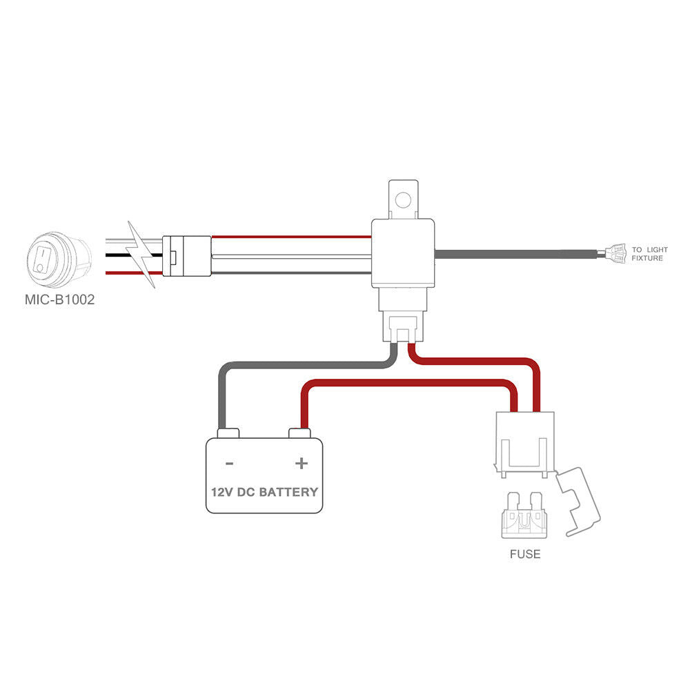 HD 300W Wire Harness Waterproof Switch LED Light Fuse 40A Relay 1 Lead