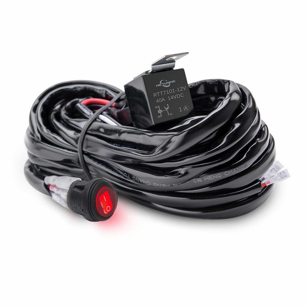 HD 300W Wire Harness Waterproof Switch LED Light Fuse 40A Relay 1 Lead